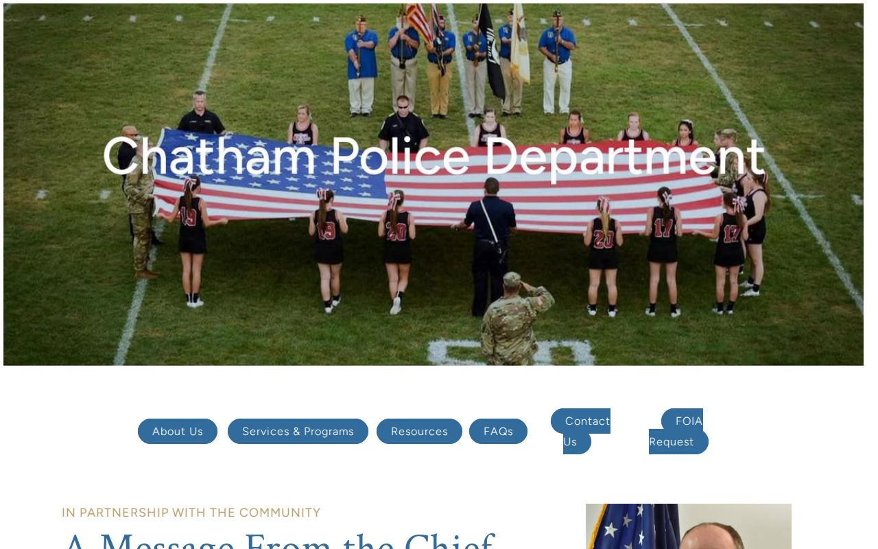 Chatham Police Department official contact page for Chatham arrest records